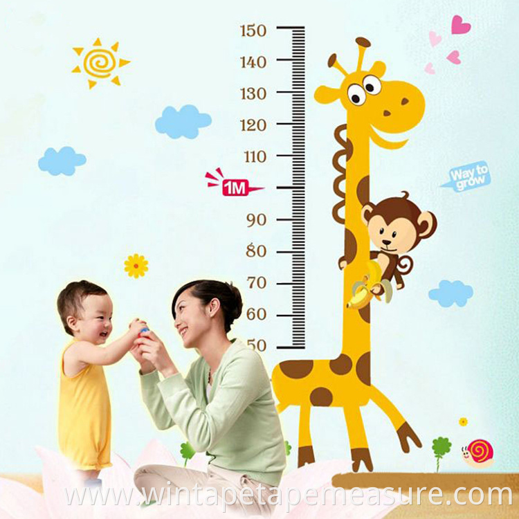 Cartoon image child height measuring stick PVC material wall sticker children height measure wall sticker